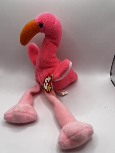 TY Beanie Baby Babies Stuffed Animal Plush Flamingo Pinky 1995