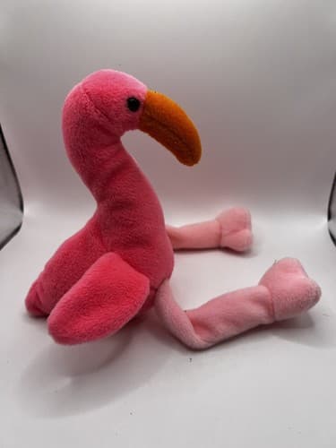 TY Beanie Baby Babies Stuffed Animal Plush Flamingo Pinky 1995 - Thumbnail 4