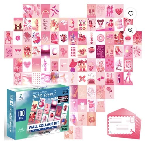 100PC Wall Collage Kit Pink Wall Decor Pictures Posters Aesthetic Dorm Room