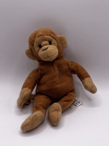 TY Beanie Baby Babies Stuffed Animal Plush Brown Monkey 1993