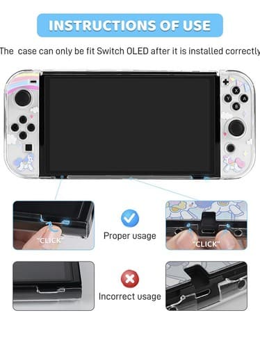 FANPL Rainbow Carousel Compatible with Nintendo Switch OLED Case Cover Unicorn - Thumbnail 11
