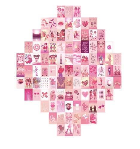 100PC Wall Collage Kit Pink Wall Decor Pictures Posters Aesthetic Dorm Room - Thumbnail 12
