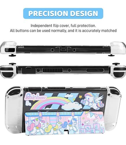 FANPL Rainbow Carousel Compatible with Nintendo Switch OLED Case Cover Unicorn - Thumbnail 10