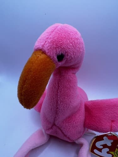 TY Beanie Baby Babies Stuffed Animal Plush Flamingo Pinky 1995 - Thumbnail 8