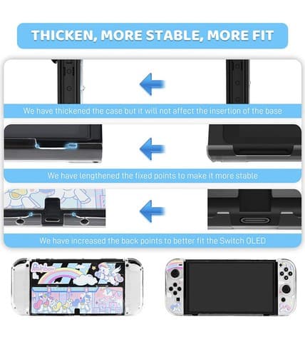 FANPL Rainbow Carousel Compatible with Nintendo Switch OLED Case Cover Unicorn - Thumbnail 9