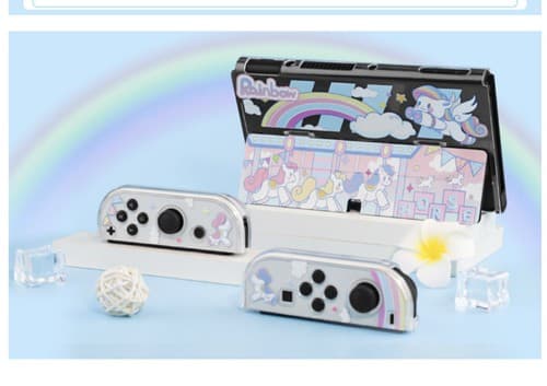 FANPL Rainbow Carousel Compatible with Nintendo Switch OLED Case Cover Unicorn - Thumbnail 4
