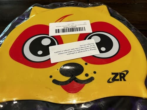 Kids Silicone Swim Swimming Cute Cartoon Cap Hat Waterproof Yellow Dog