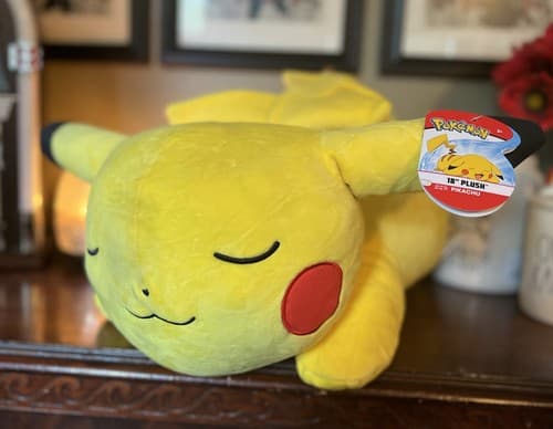 Pokemon 18” Sleeping Pikachu Soft Jumbo Large Plush Pillow Buddy - NEW W/ TAGS