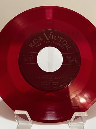 Red Vinyl Set Strauss Waltzes Boston Pops Orchestra Box Set of 4 RCA Victor 1949 - Thumbnail 16