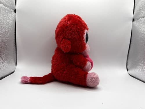 TY Beanie Baby Babies Stuffed Animal Plush Red Monkey Pink Heart - Thumbnail 5
