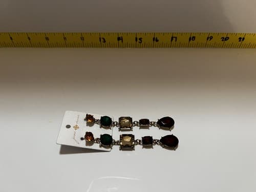 Gemstone Dangle Earrings Jane Marie Elegant Long Statement Jewelry Holiday NEW - Thumbnail 5