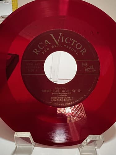 Red Vinyl Set Strauss Waltzes Boston Pops Orchestra Box Set of 4 RCA Victor 1949 - Thumbnail 13