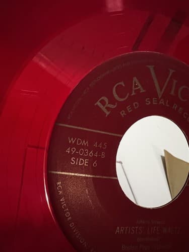 Red Vinyl Set Strauss Waltzes Boston Pops Orchestra Box Set of 4 RCA Victor 1949 - Thumbnail 7