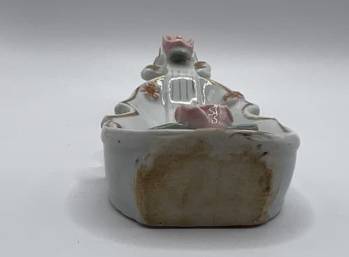 Vintage Mid Century THAMES BONE CHINA Flowered Hand Painted Violin Trinket Dish - Thumbnail 9