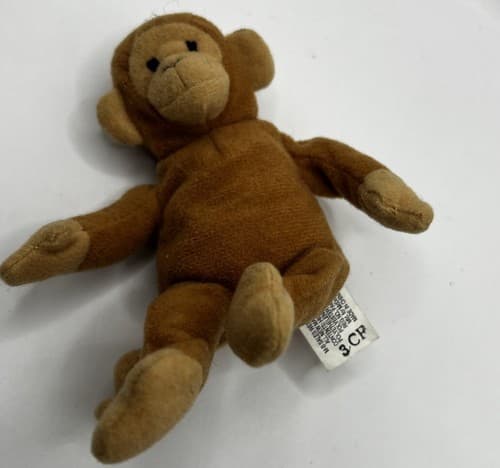 TY Beanie Baby Babies Stuffed Animal Plush Brown Monkey 1993 - Thumbnail 8