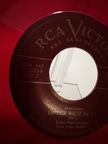 Red Vinyl Set Strauss Waltzes Boston Pops Orchestra Box Set of 4 RCA Victor 1949 - Thumbnail 22
