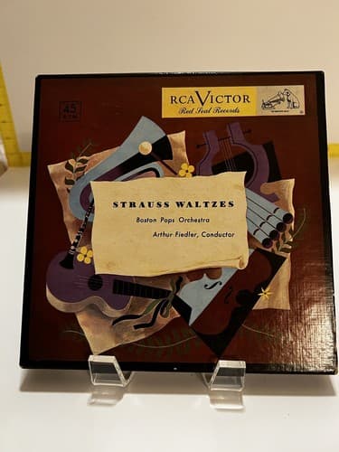 Red Vinyl Set Strauss Waltzes Boston Pops Orchestra Box Set of 4 RCA Victor 1949 - Thumbnail 24