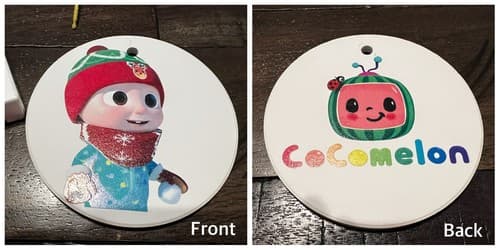 Cocomelon Watermelon Christmas Ornament Porcelain Medallion NEW NIB