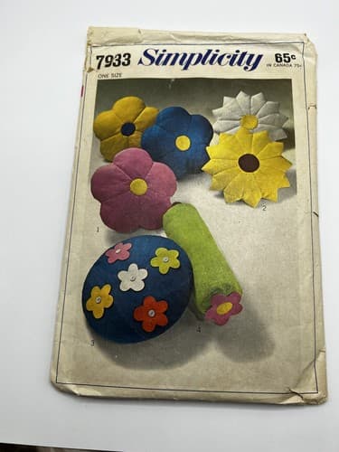 Vintage 1960s 1968 Sewing Pattern Throw Pillow Flower Child Retro Simplicity