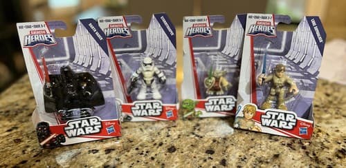 Vintage NIB Sealed Figures Star Wars Galactic Heroes Darth Luke Yoda Stormtroop