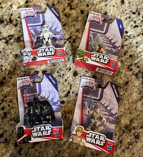 Vintage NIB Sealed Figures Star Wars Galactic Heroes Darth Luke Yoda Stormtroop - Thumbnail 2