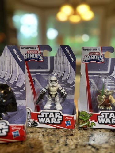 Vintage NIB Sealed Figures Star Wars Galactic Heroes Darth Luke Yoda Stormtroop - Thumbnail 4
