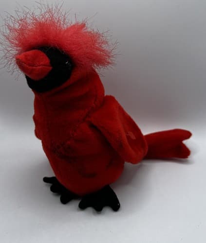 TY Beanie Baby Babies Stuffed Animal Plush Red Cardinal Mac 1999 - Thumbnail 2