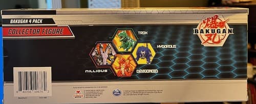 Bakugan 4 Pack Collector Figures TROX HYDOROUS NILLIOUS DRAGONOID New 2020 NIB - Thumbnail 4