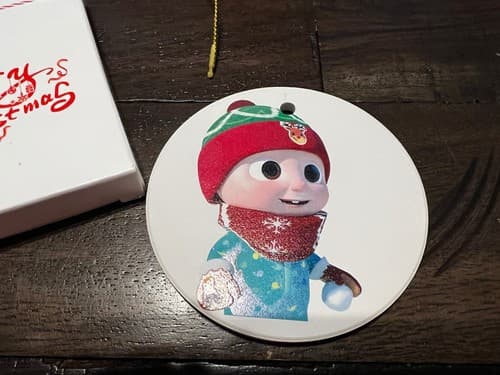 Cocomelon Watermelon Christmas Ornament Porcelain Medallion NEW NIB - Thumbnail 2