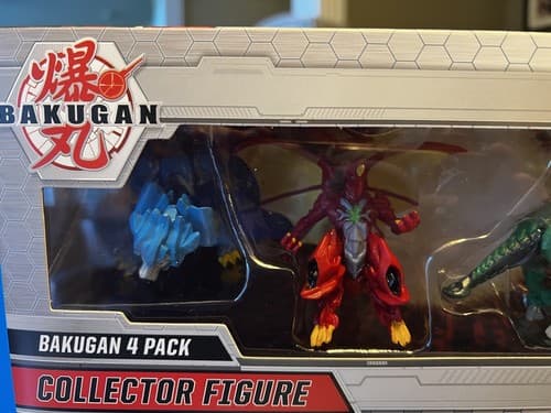 Bakugan 4 Pack Collector Figures TROX HYDOROUS NILLIOUS DRAGONOID New 2020 NIB - Thumbnail 2