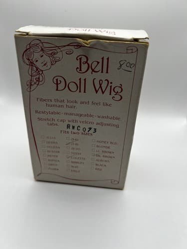 Vintage Bell Doll Wig Hair Colette 7-8 inch Dark Brown RWC073 New In Box NIB - Thumbnail 3