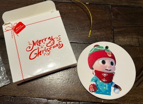 Cocomelon Watermelon Christmas Ornament Porcelain Medallion NEW NIB - Thumbnail 6