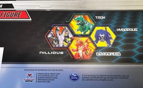 Bakugan 4 Pack Collector Figures TROX HYDOROUS NILLIOUS DRAGONOID New 2020 NIB - Thumbnail 7