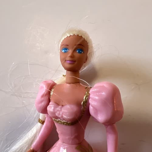 McDonald's Rapunzel Barbie Doll Happy Meal Mattel #2 Figurine With Base 1996 - Thumbnail 4
