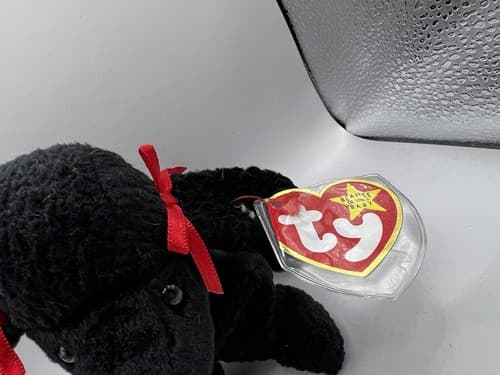 TY Beanie Baby Babies Stuffed Animal Plush Black Poodle GiGi 1998 - Thumbnail 8