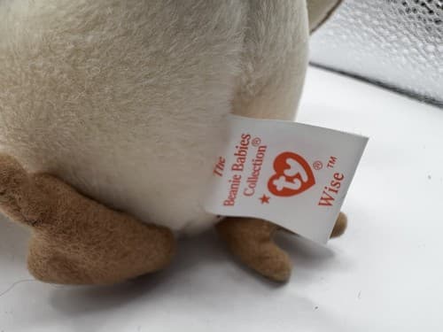 TY Beanie Baby Babies Stuffed Animal Plush Wise 1998 - Thumbnail 11