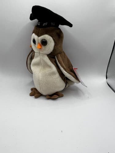 TY Beanie Baby Babies Stuffed Animal Plush Wise 1998 - Thumbnail 2