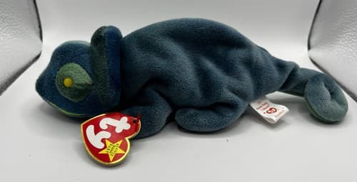 TY Beanie Baby Babies Stuffed Animal Plush Chameleon Rainbow 1997 - Thumbnail 2