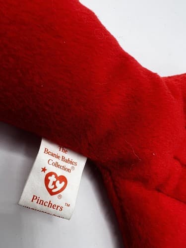 TY Beanie Baby Babies Stuffed Animal Plush Pinchers Lobster 1993 - Thumbnail 2