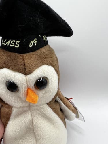 TY Beanie Baby Babies Stuffed Animal Plush Wise 1998 - Thumbnail 8
