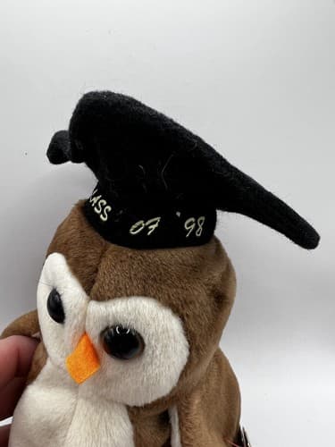 TY Beanie Baby Babies Stuffed Animal Plush Wise 1998 - Thumbnail 5