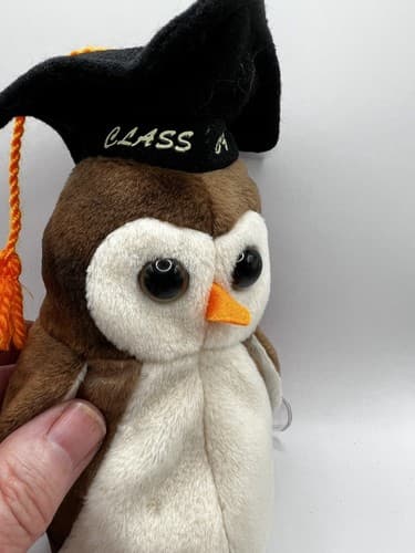 TY Beanie Baby Babies Stuffed Animal Plush Wise 1998 - Thumbnail 13