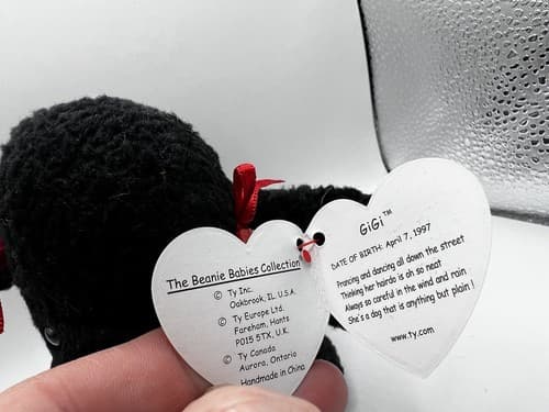 TY Beanie Baby Babies Stuffed Animal Plush Black Poodle GiGi 1998 - Thumbnail 11