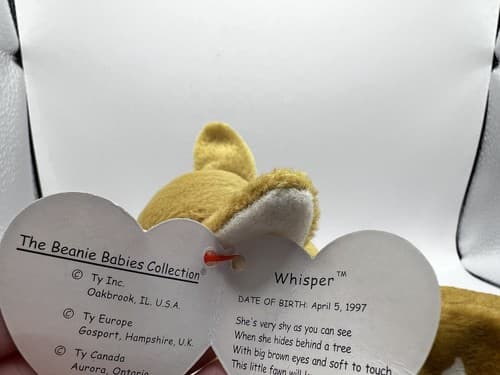 TY Beanie Baby Babies Stuffed Animal Plush Whisper 1997 1998 - Thumbnail 8
