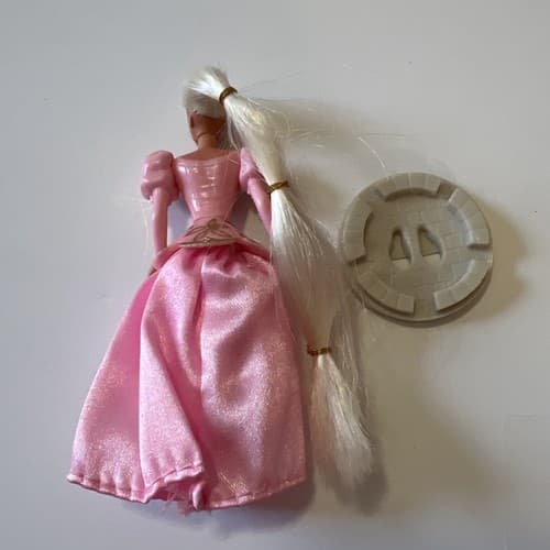 McDonald's Rapunzel Barbie Doll Happy Meal Mattel #2 Figurine With Base 1996 - Thumbnail 3