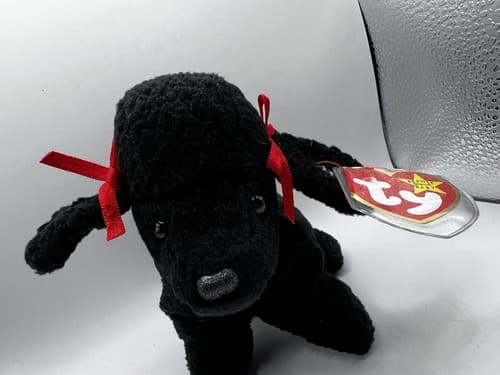TY Beanie Baby Babies Stuffed Animal Plush Black Poodle GiGi 1998 - Thumbnail 7