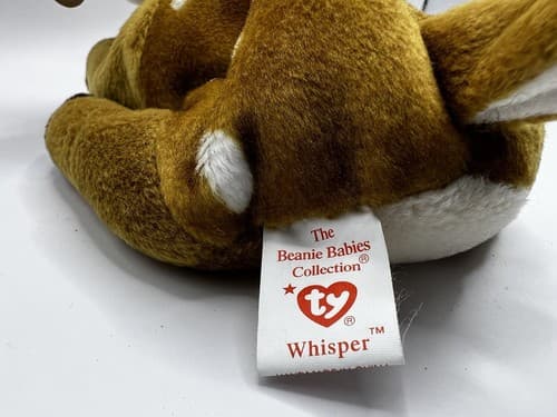 TY Beanie Baby Babies Stuffed Animal Plush Whisper 1997 1998 - Thumbnail 9