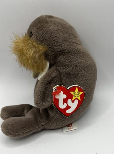 TY Beanie Baby Babies Stuffed Animal Plush Walrus Jolly 1996 - Thumbnail 2
