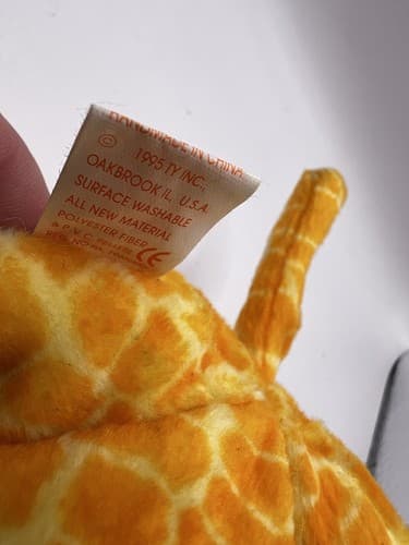 TY Beanie Baby Babies Stuffed Animal Plush Twigs Giraffe 1995 - Thumbnail 4