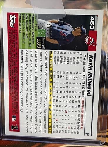 2005 Topps Baseball Card #453 Kevin Millwood Cleveland Indians *453 Protector - Thumbnail 2